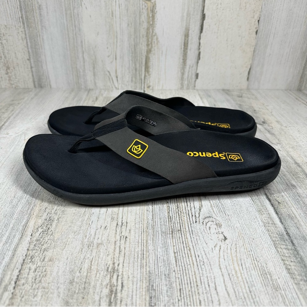 Spenco Women's Pure Memory Foam Flip Flop Sandals Size 9 Gray Black #874